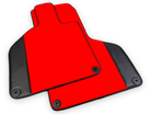 Customizable Red Floor Mats for Lamborghini Huracan with Carbon Fiber Leather