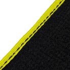 Black Floor Floor Mats For BMW 7 Series E65 | Fighter Jet Edition AutoWin Brand | Yellow Trim