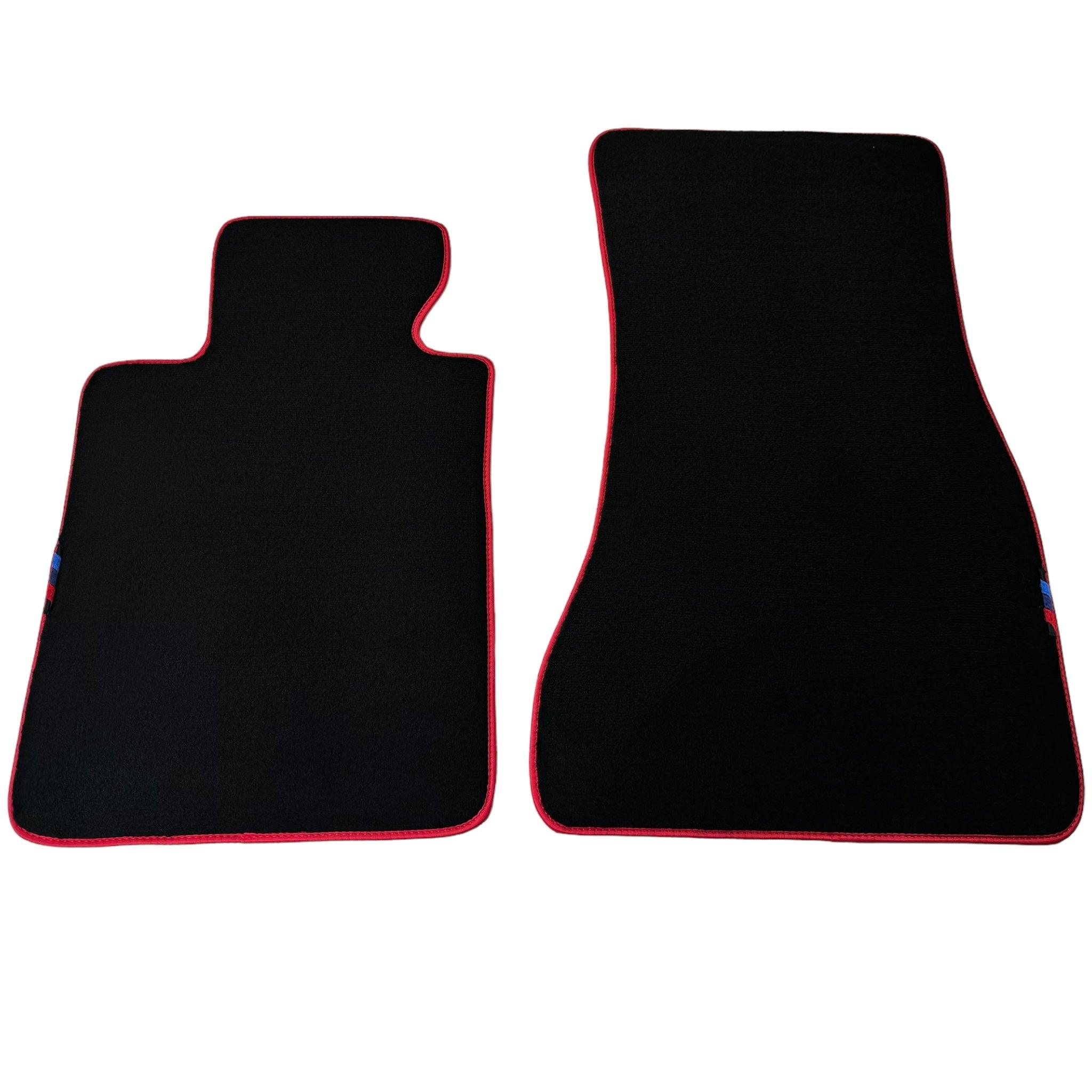 Black Floor Floor Mats For BMW 7 Series E66 | Fighter Jet Edition AutoWin Brand |Red Trim