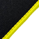Black Floor Floor Mats For BMW 7 Series E66 | Fighter Jet Edition AutoWin Brand | Yellow Trim