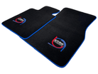 Black Floor Mats For BMW M5 Series F90 ER56 Design With Blue Trim - AutoWin