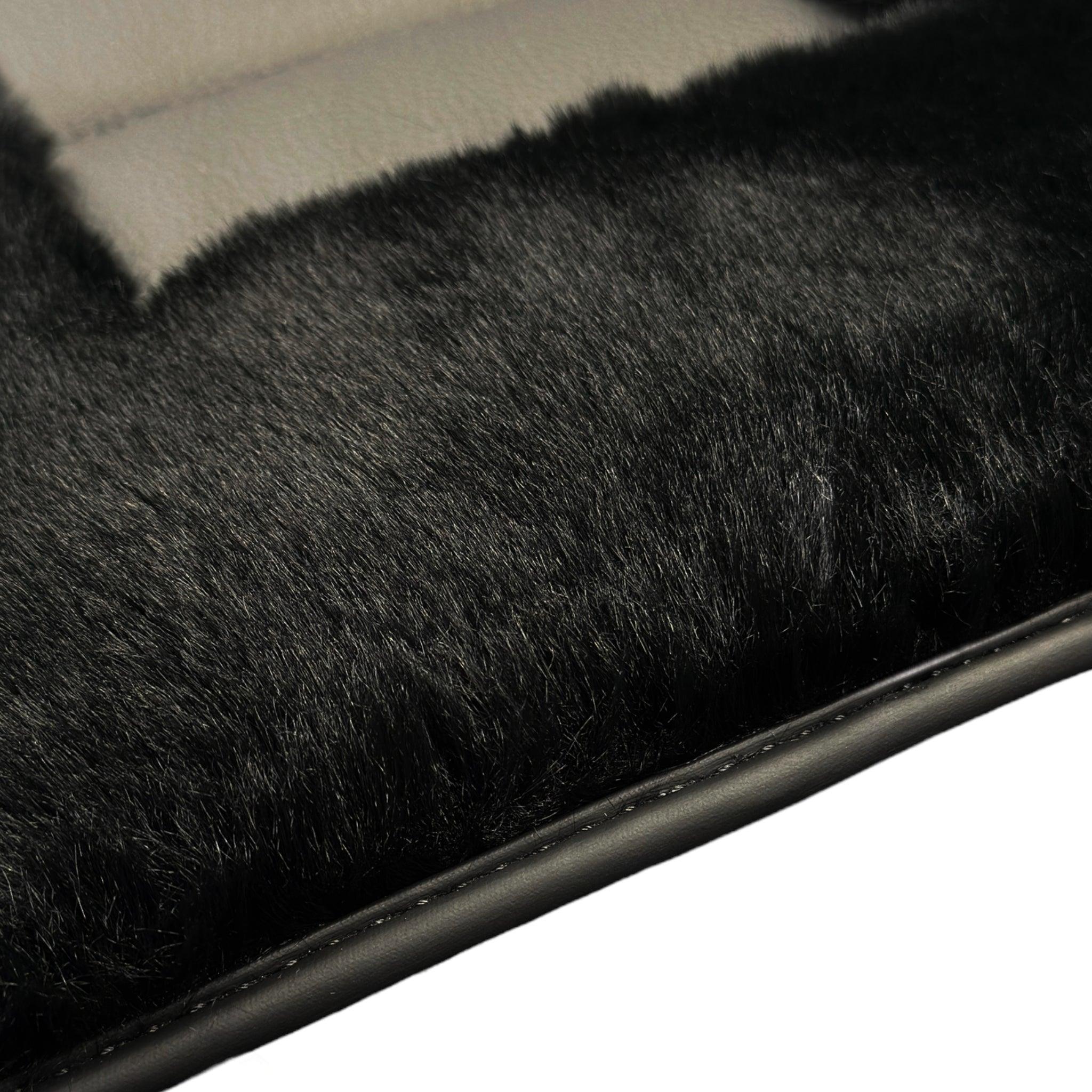 Black Sheepskin Floor Floor Mats For BMW 3 Series E93 No Steps Edition Brand - AutoWin