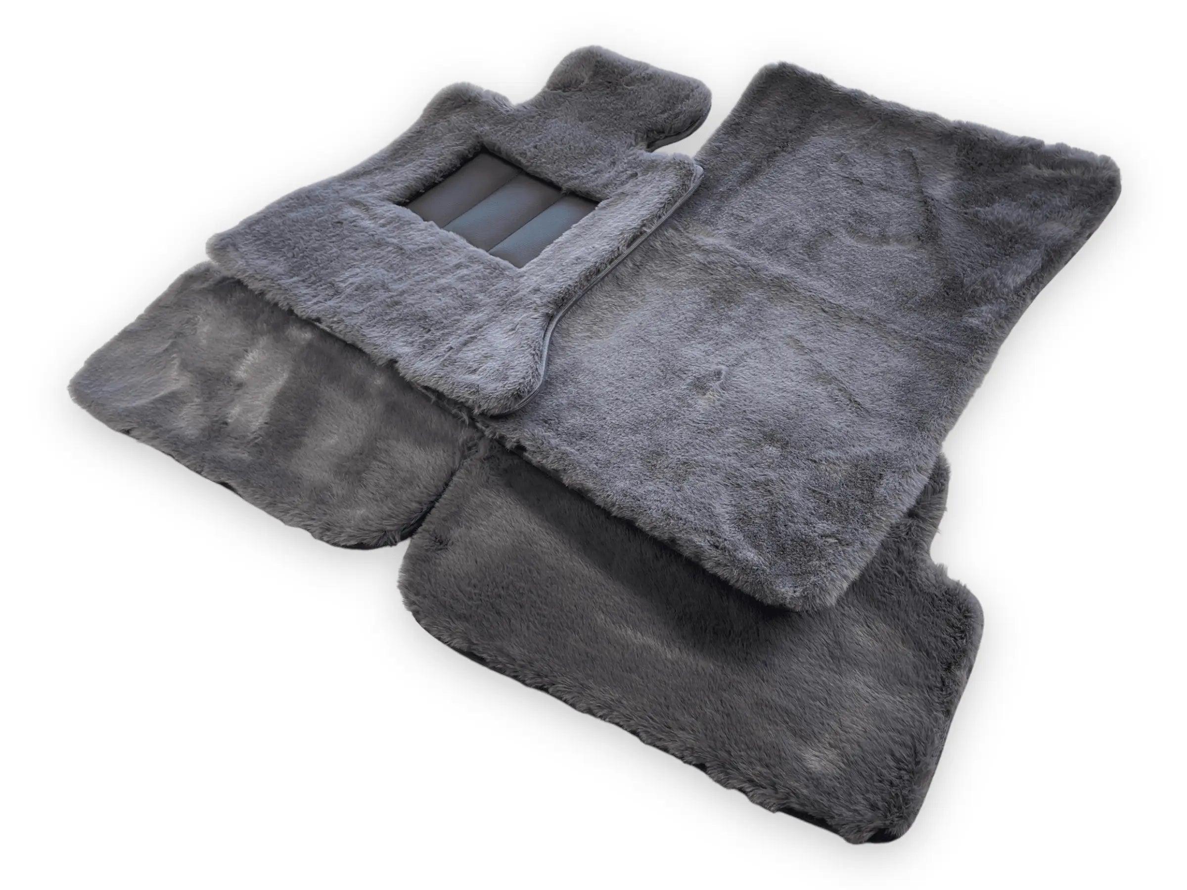 Dark Gray Sheepskin Floor Mats For Bentley Flying Spur (2013-2019) Er56 Design Brand - AutoWin