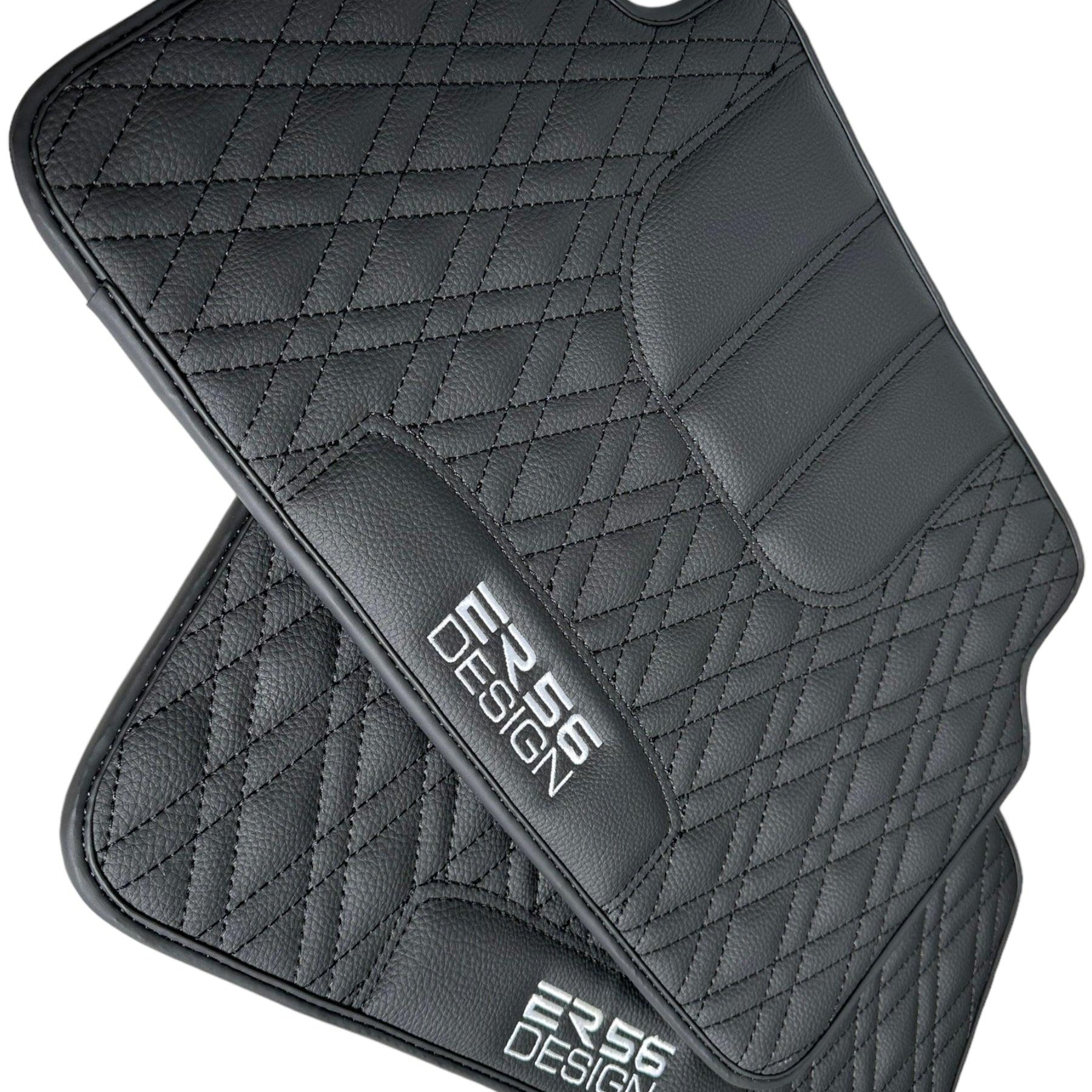 Floor Mats For BMW 5 Series E34 Sedan Black Leather Er56 Design - AutoWin