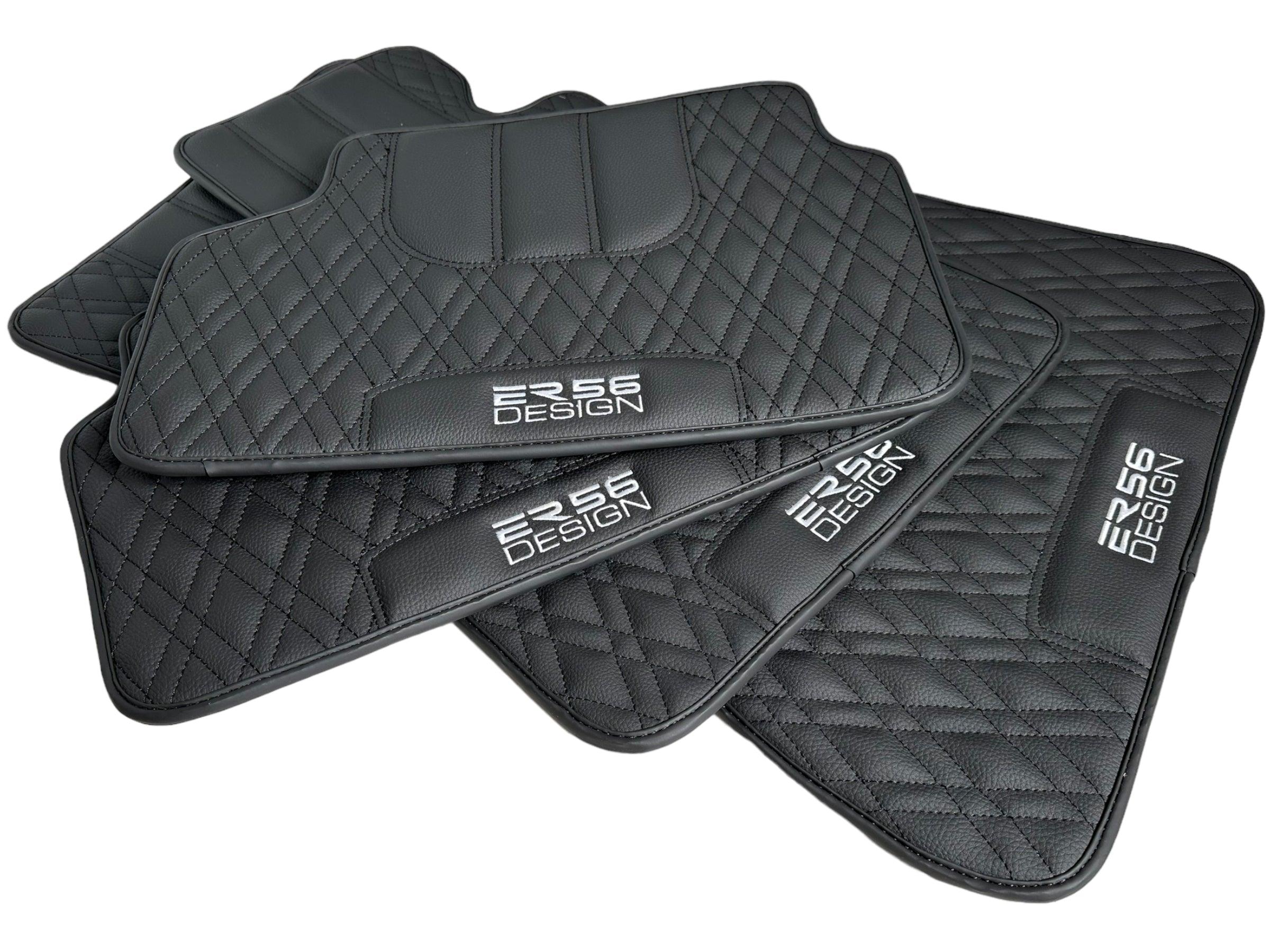 Floor Mats For BMW 7 Series E38 Long Black Leather Er56 Design - AutoWin