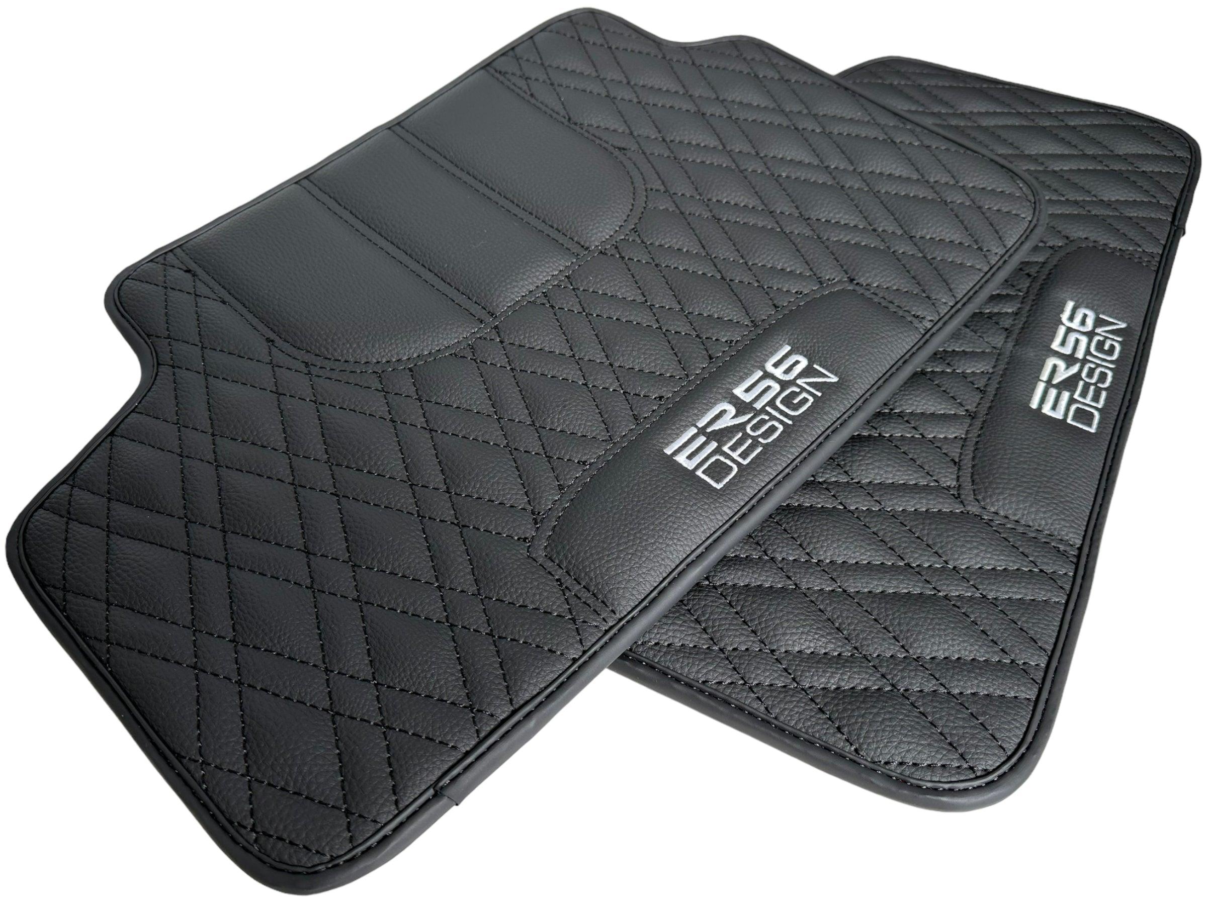 Floor Mats For BMW 7 Series E66 Black Leather ER56 Design - AutoWin