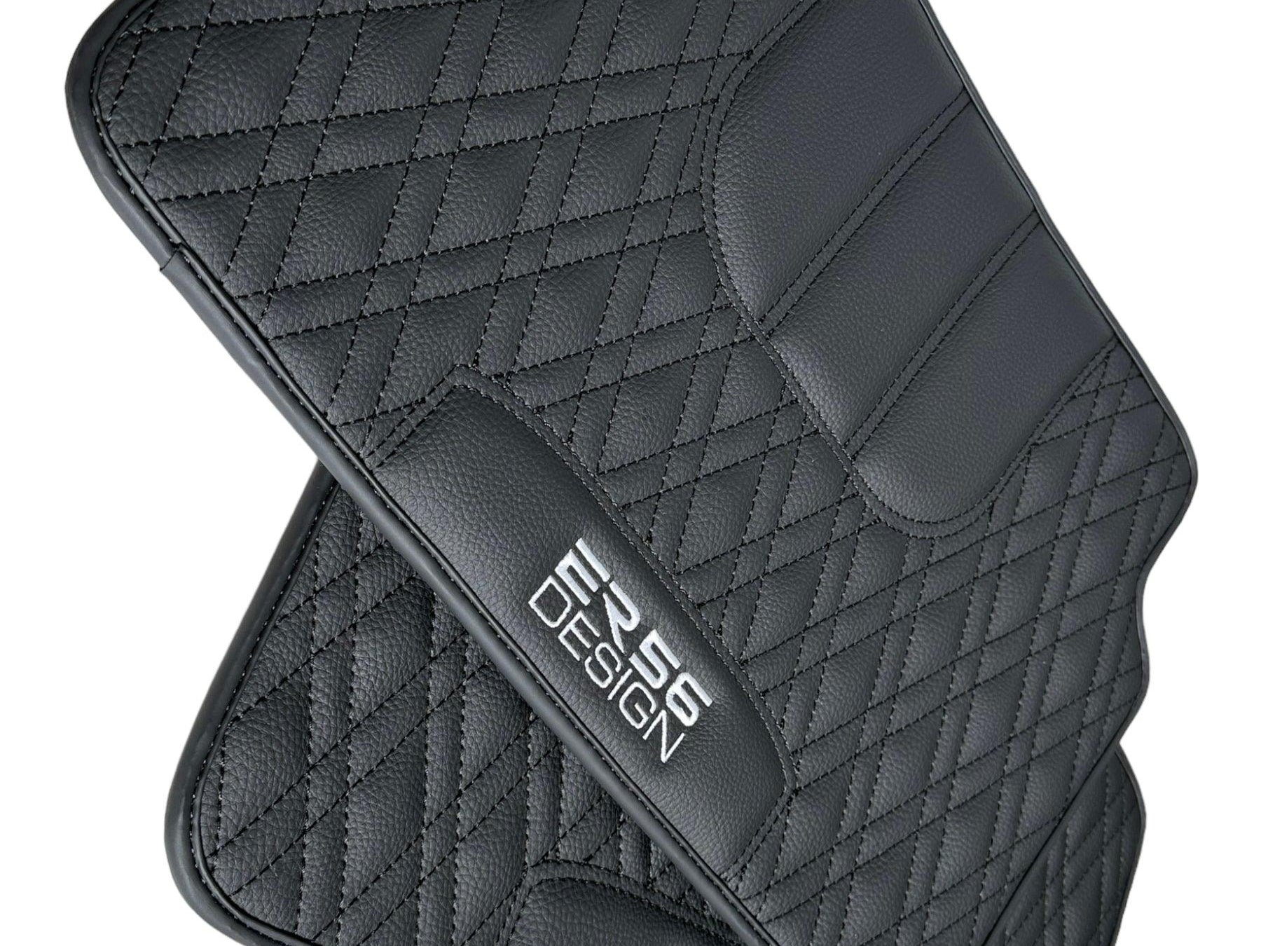 Floor Mats For BMW 7 Series E66 Black Leather ER56 Design - AutoWin