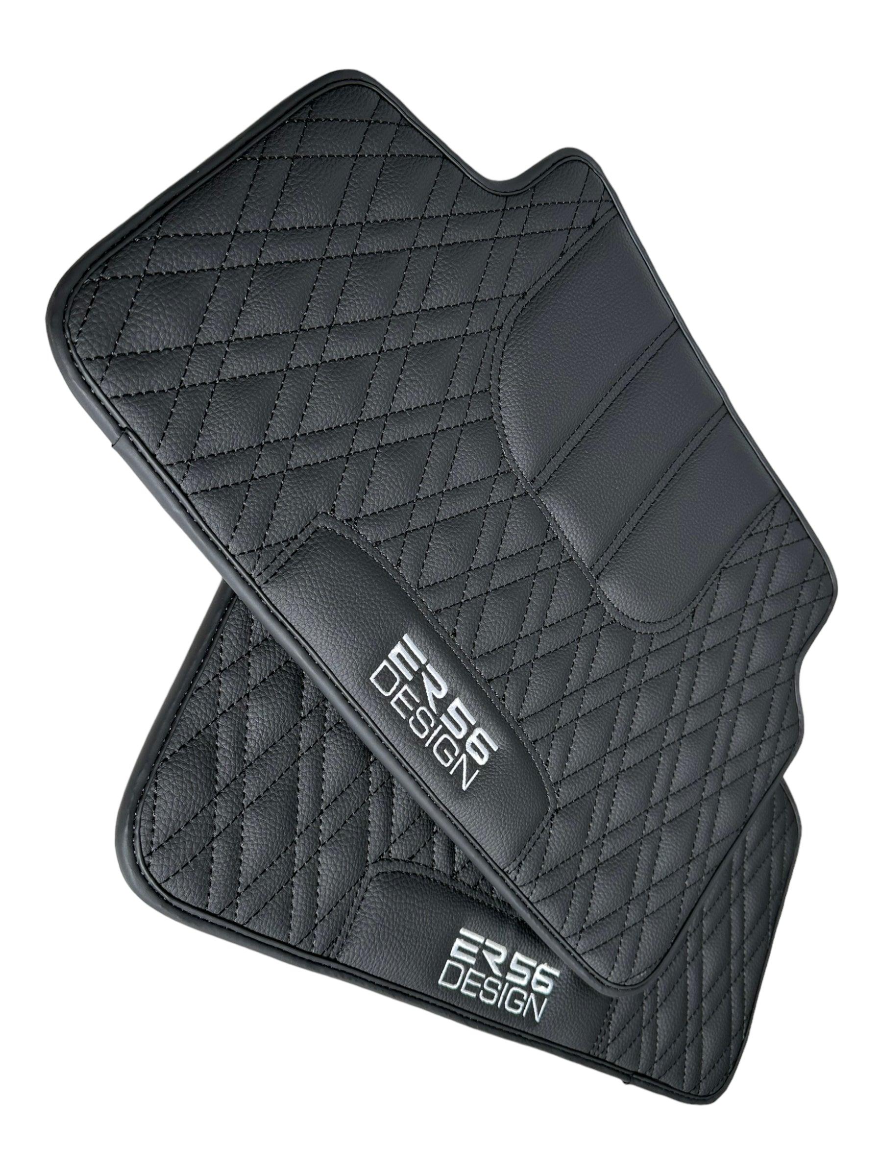Floor Mats For BMW M3 E46 Black Leather Er56 Design - AutoWin