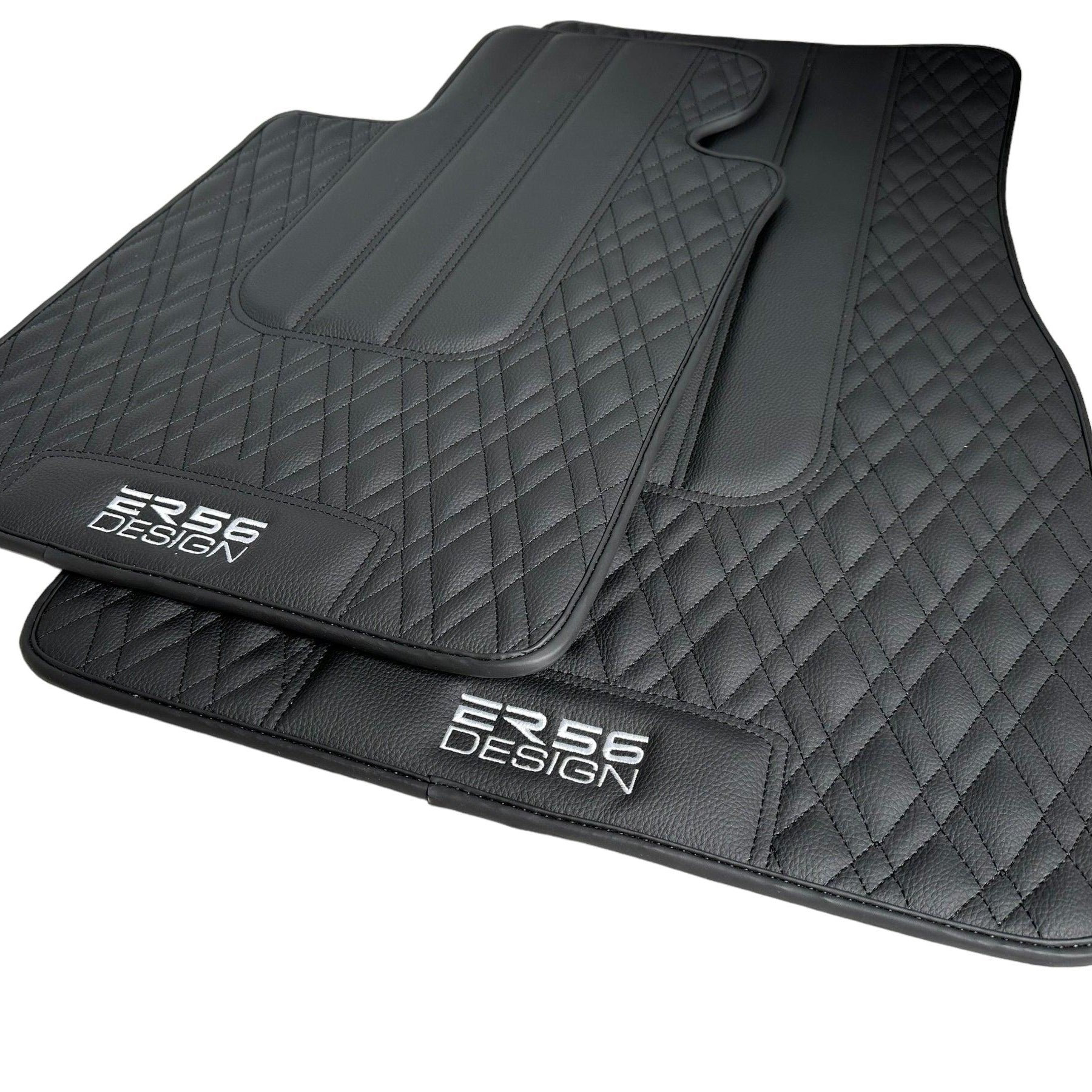 Floor Mats For BMW M6 E64 Convertible Black Leather Er56 Design - AutoWin