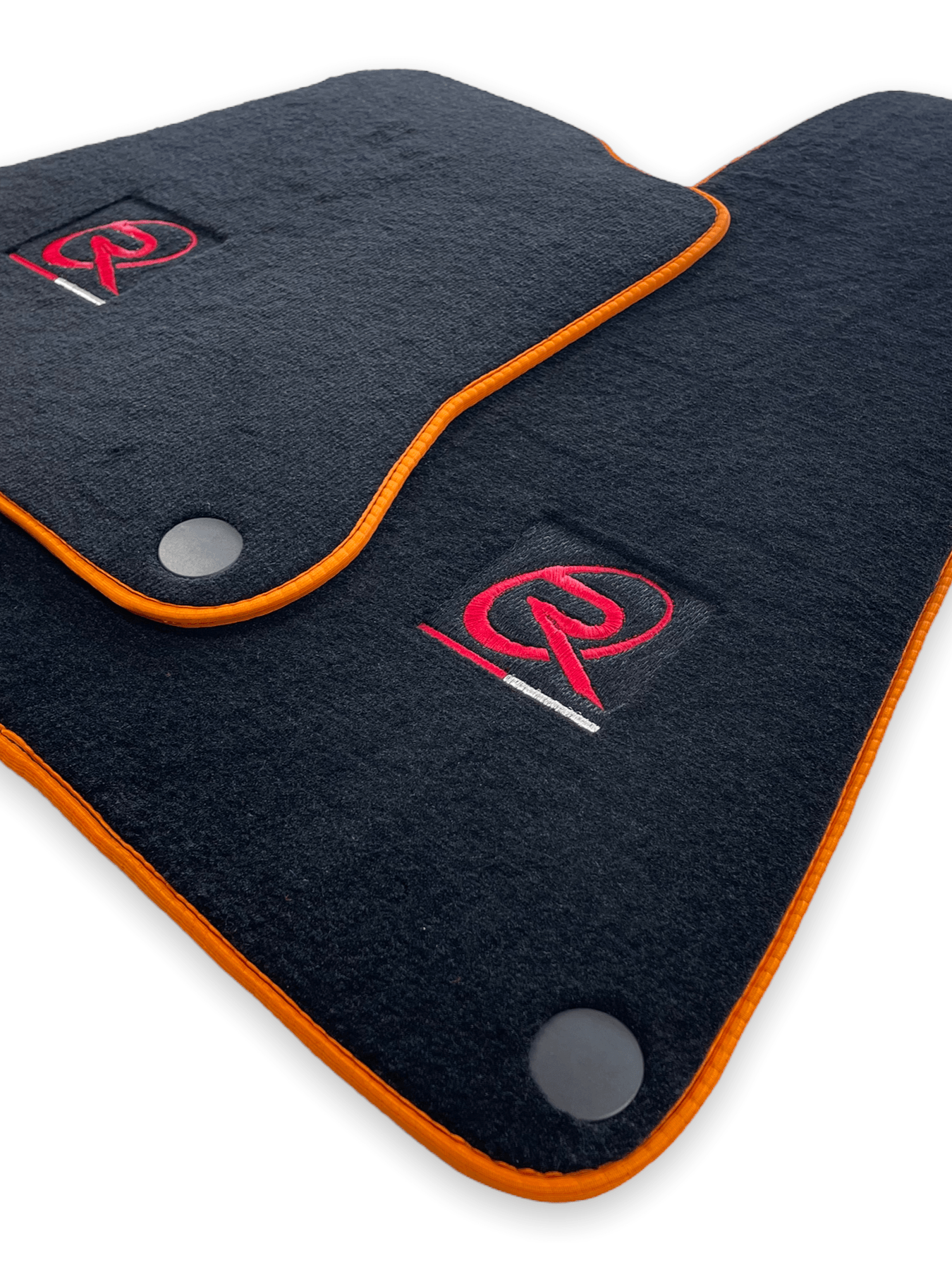 Floor Mats For McLaren MP4 12C Black Tailored Carpets Orange Trim - AutoWin