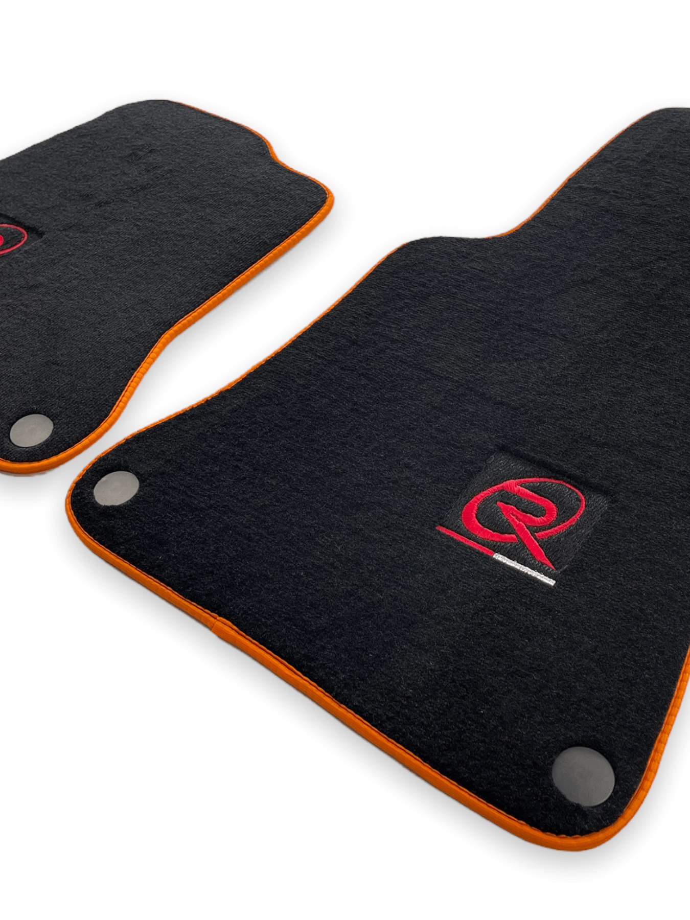 Floor Mats For McLaren MP4 12C Black Tailored Carpets Orange Trim - AutoWin