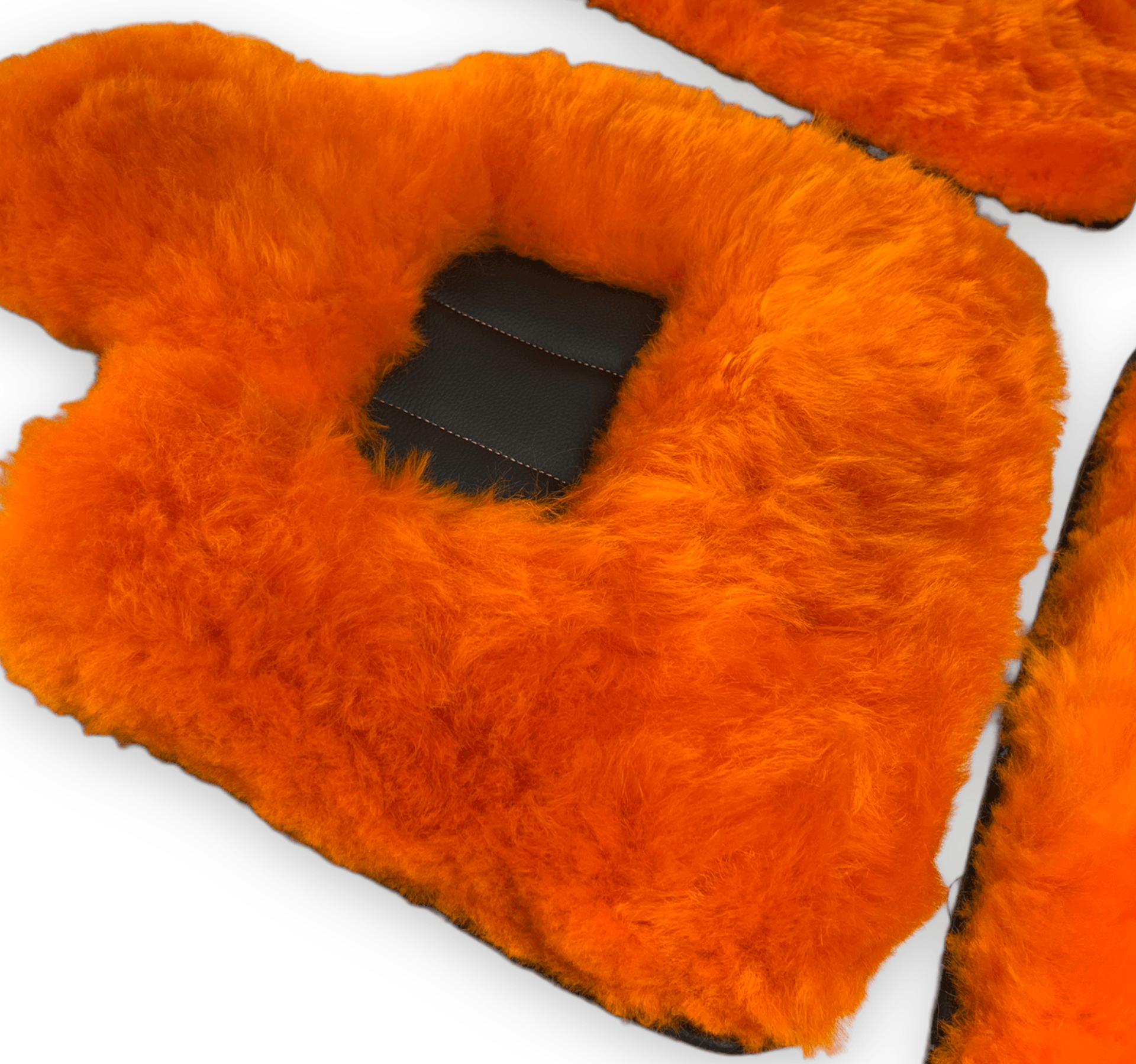Orange Sheepskin Floor Mats For Rolls Royce Cullinan Rr31 2018-2023 Er56 Design Brand - AutoWin