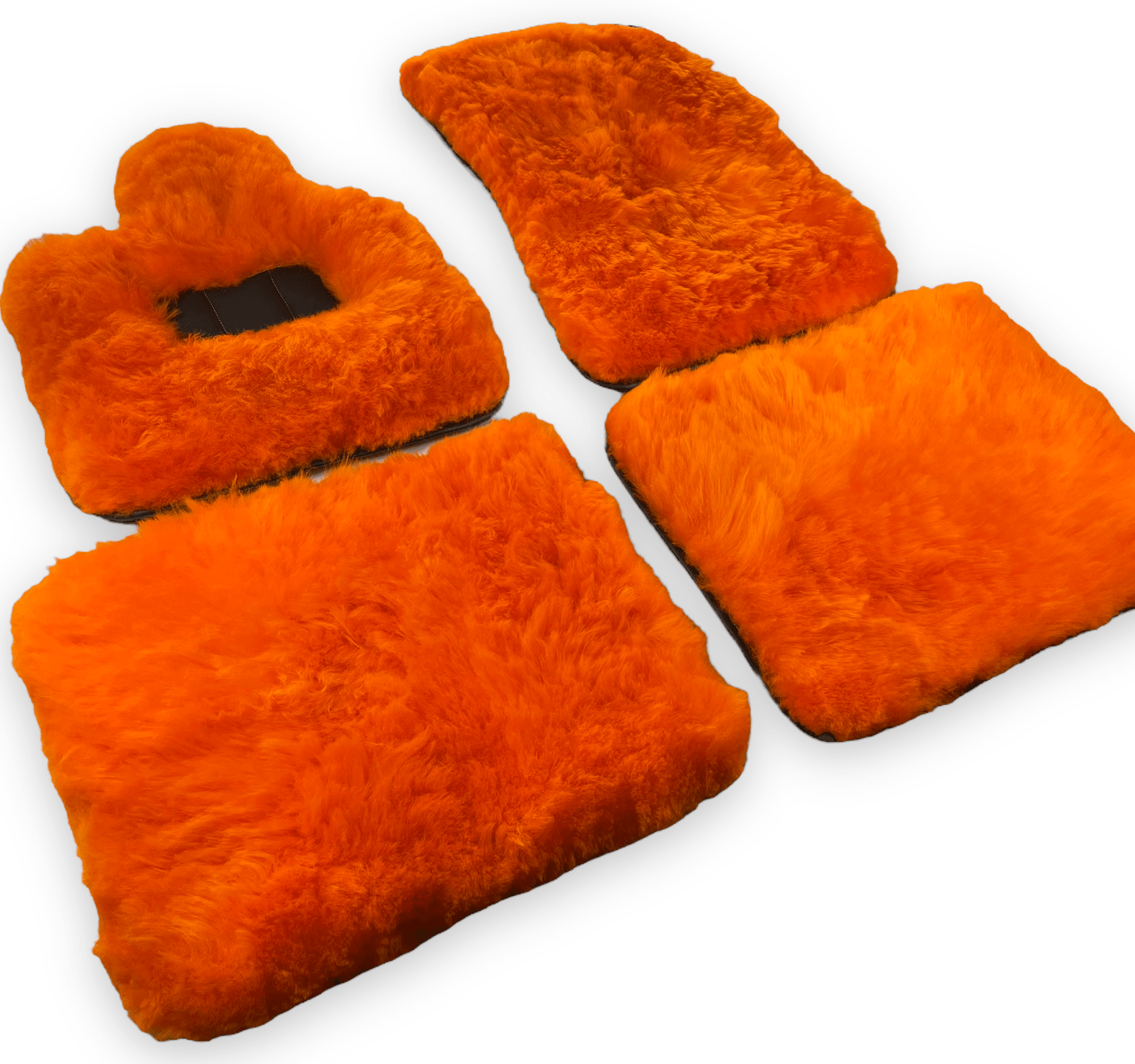 Orange Sheepskin Floor Mats For Rolls Royce Dawn Rr6 2016-2023 Er56 Design Brand - AutoWin