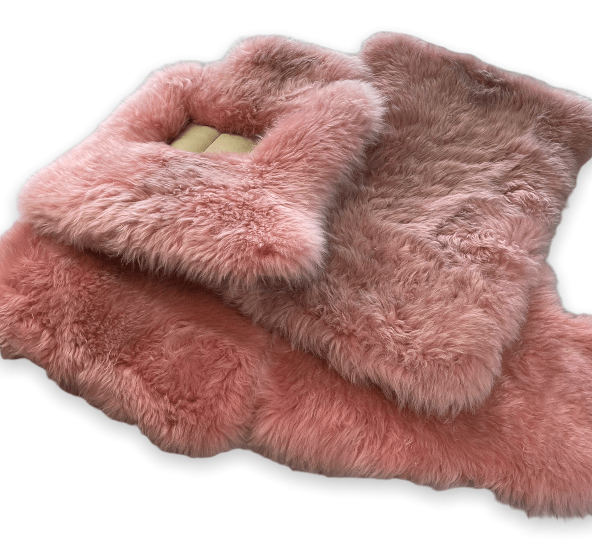 Pink Sheepskin Floor Mats For Rolls Royce Shadow 1965-1977 Er56 Design Brand - AutoWin