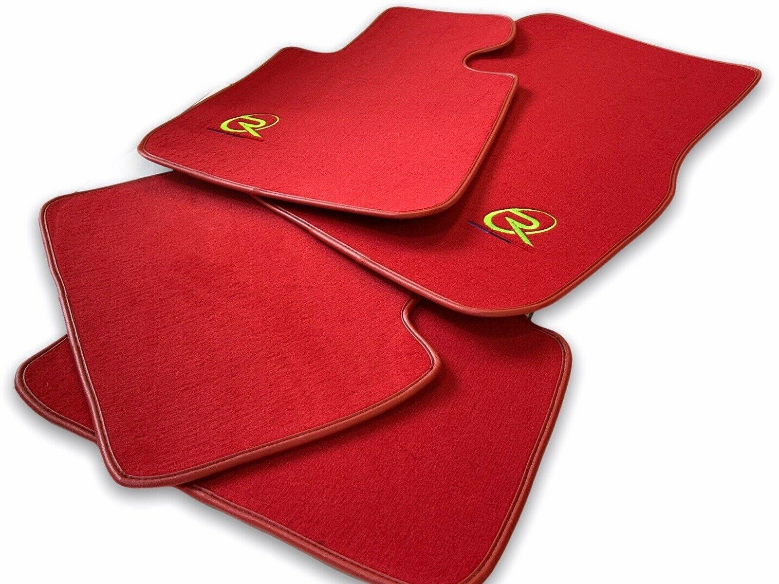 Red Floor Mats For BMW X3 - E83 SUV ROVBUT Brand Tailored Set Perfect Fit Green SNIP Collection - AutoWin