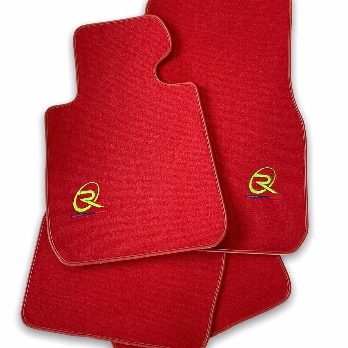 Red Floor Mats For BMW X4 Series F26 ROVBUT Brand Tailored Set Perfect Fit Green SNIP Collection - AutoWin