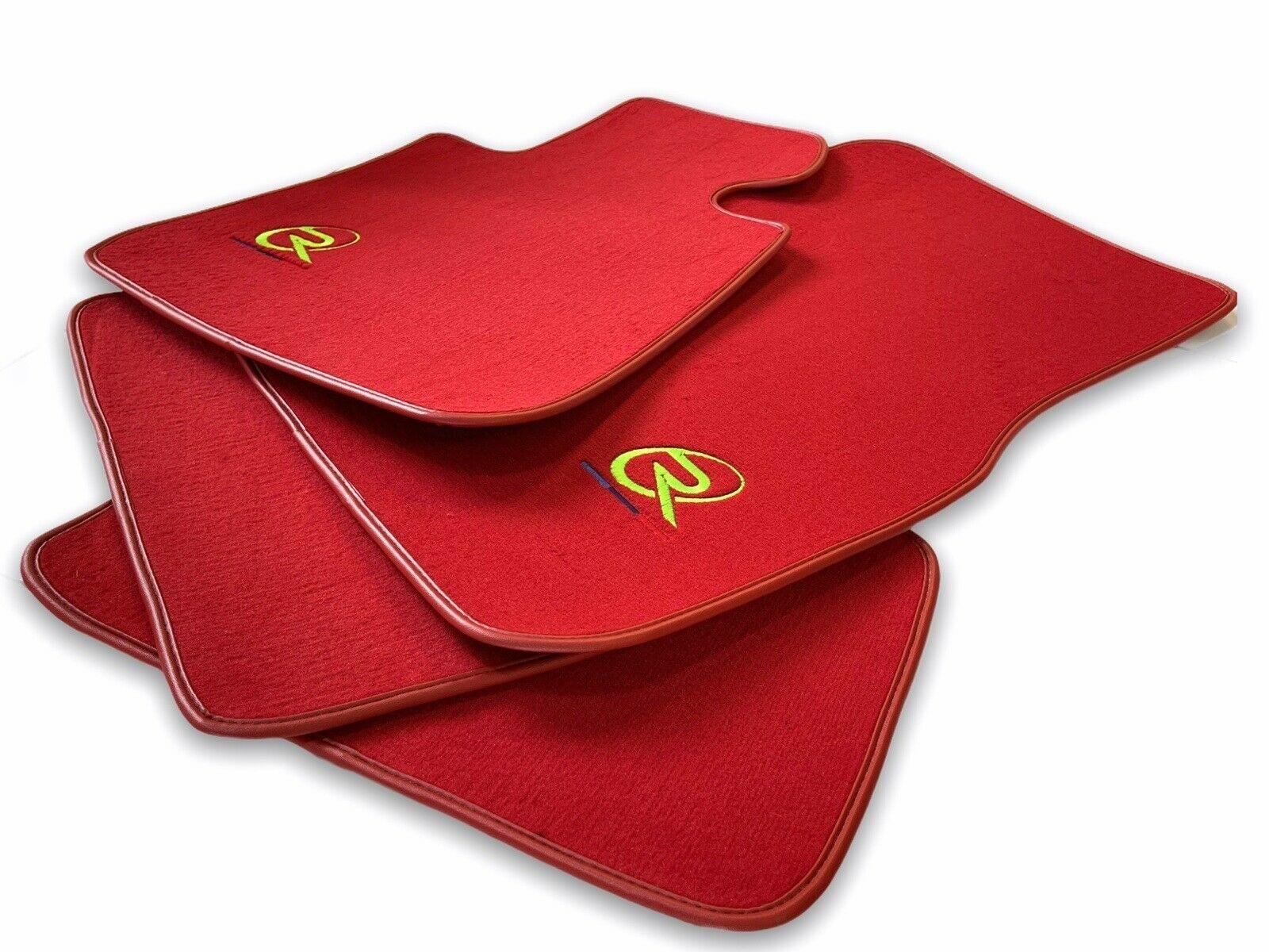 Red Floor Mats For BMW X5M E70 SUV ROVBUT Brand Tailored Set Perfect Fit Green SNIP Collection - AutoWin