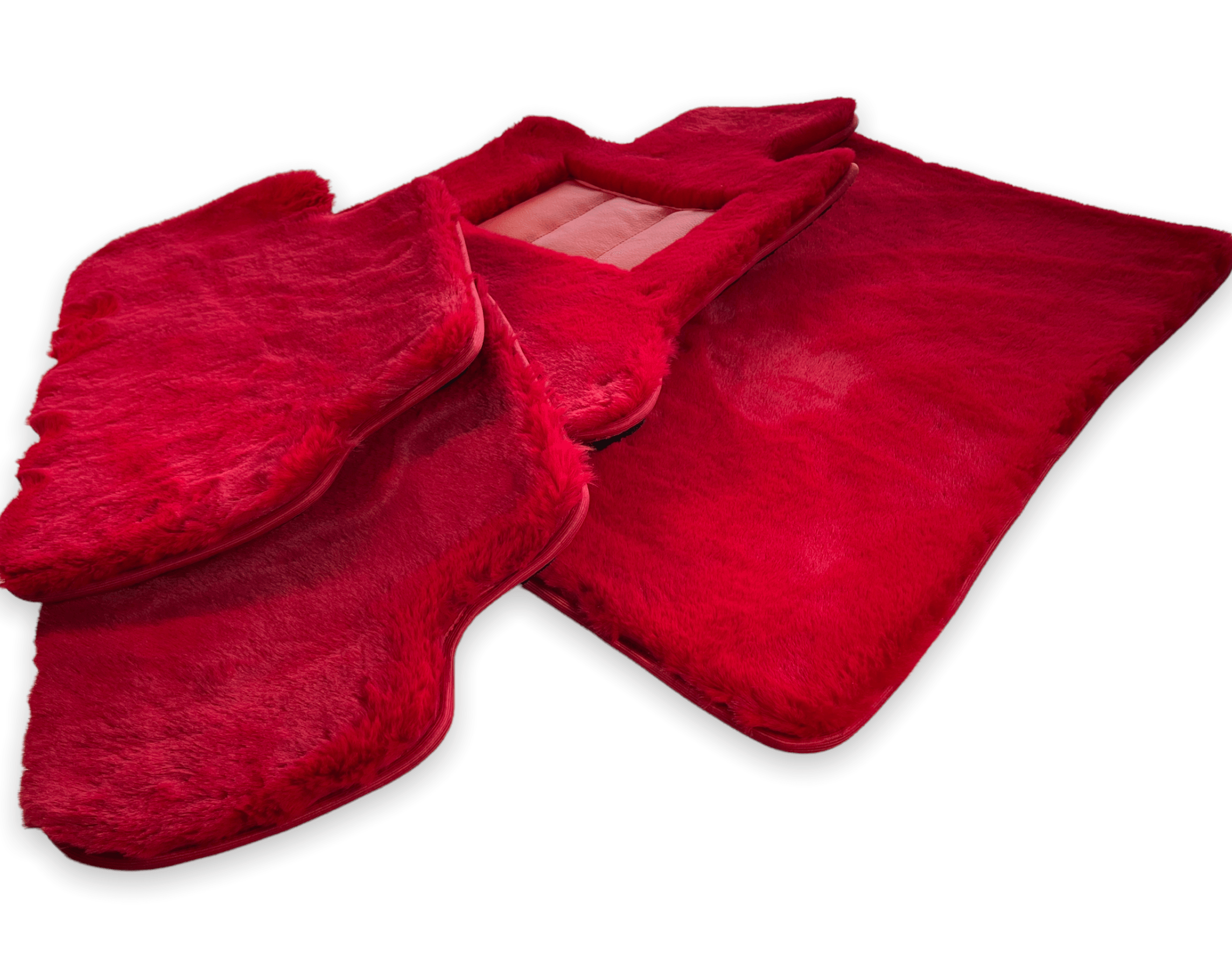 Red Sheepskin Floor Mats For Rolls Royce Cullinan Rr31 2018-2023 Er56 Design Brand - AutoWin